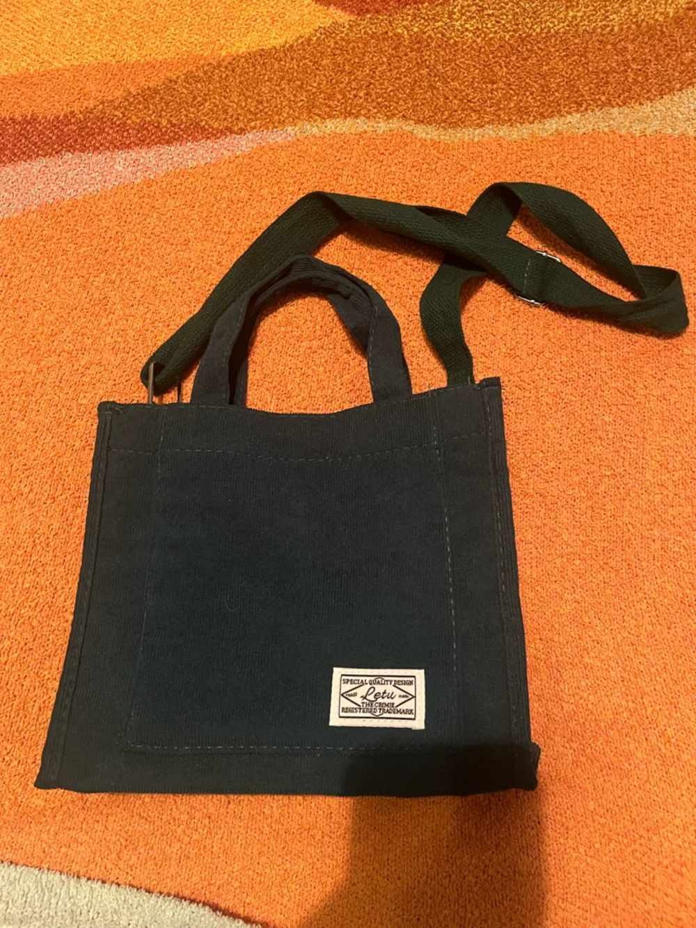 Deep green Tote Bag with Double Straps